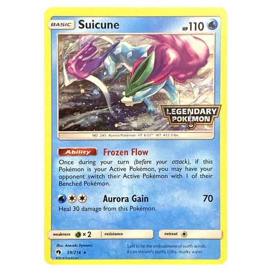 Pokemon - Sun & Moon - Lost Thunder - Suicune - 59/214 ('Legendary Pokemon' Stamped)