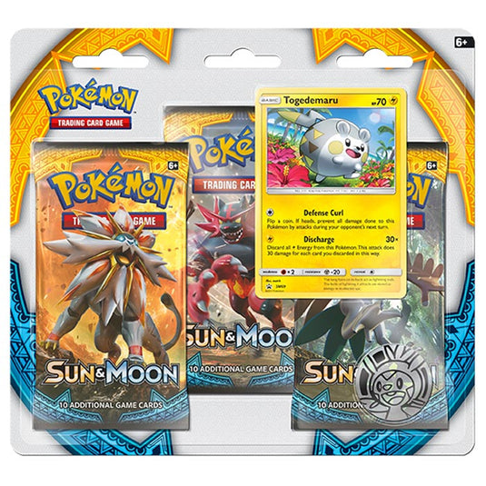Pokemon - Sun & Moon - Base Set - Togedemaru 3 Pack Blister