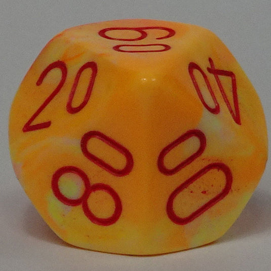 Chessex - Signature 16mm D10/100 - Festive - Sunburst with Red