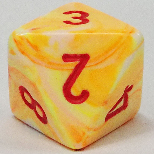 Chessex - Signature 16mm D8 - Festive - Sunburst with Red