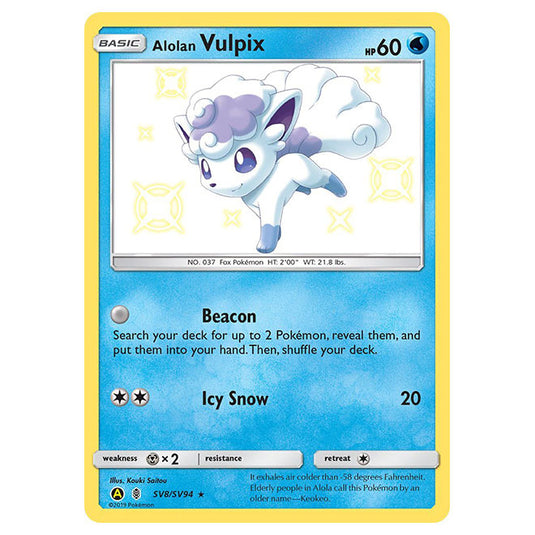 Pokemon - Sun & Moon - Hidden Fates - Alolan Vulpix (Shiny) - SV8/SV94