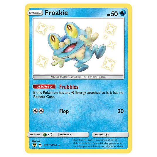 Pokemon - Sun & Moon - Hidden Fates - Froakie (Shiny) - SV11/SV94