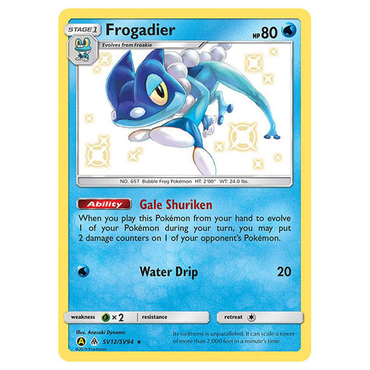 Pokemon - Sun & Moon - Hidden Fates - Frogadier (Shiny) - SV12/SV94