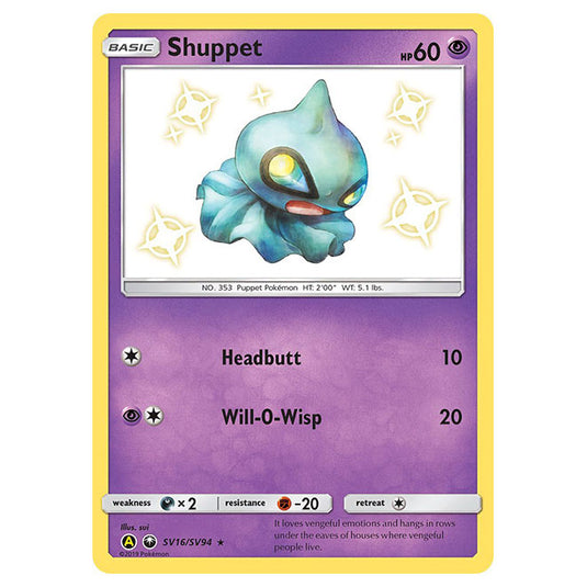 Pokemon - Sun & Moon - Hidden Fates - Shuppet (Shiny) - SV16/SV94