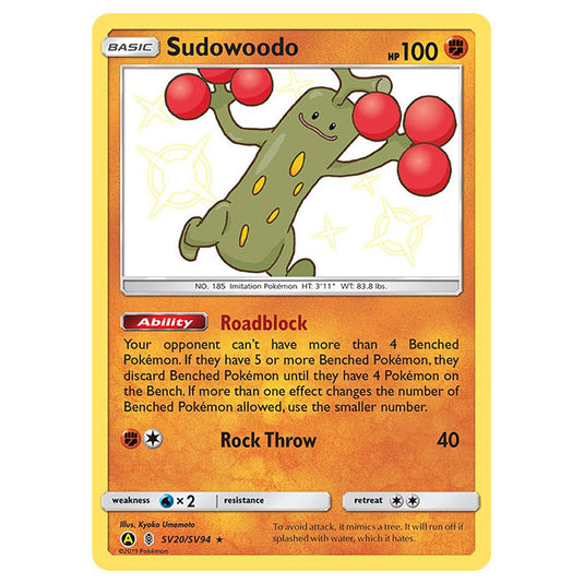 Pokemon - Sun & Moon - Hidden Fates - Sudowoodo (Shiny) - SV20/SV94