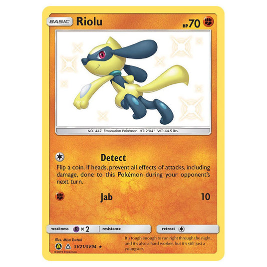 Pokemon - Sun & Moon - Hidden Fates - Riolu (Shiny) - SV21/SV94