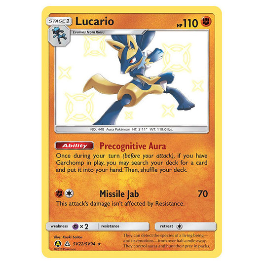 Pokemon - Sun & Moon - Hidden Fates - Lucario (Shiny) - SV22/SV94