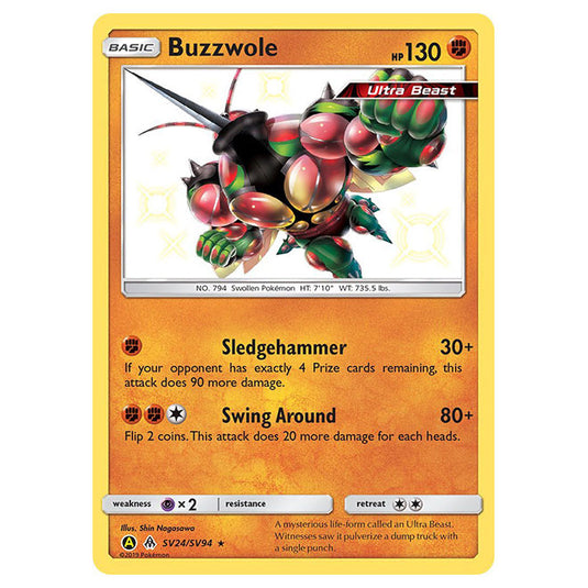 Pokemon - Sun & Moon - Hidden Fates - Buzzwole (Shiny) - SV24/SV94