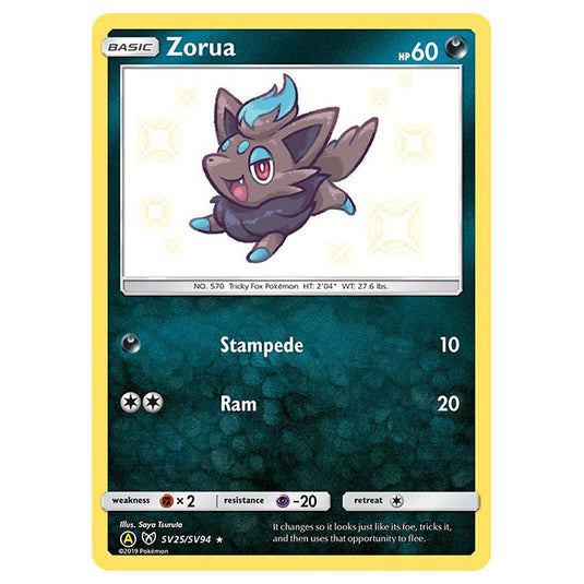 Pokemon - Sun & Moon - Hidden Fates - Zorua (Shiny) - SV25/SV94