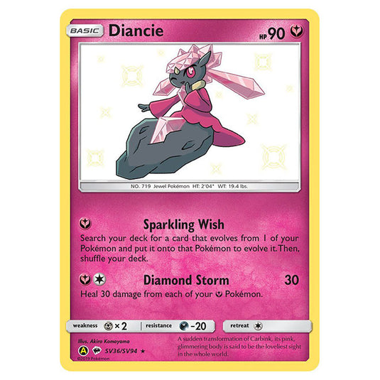 Pokemon - Sun & Moon - Hidden Fates - Diancie (Shiny) - SV36/SV94