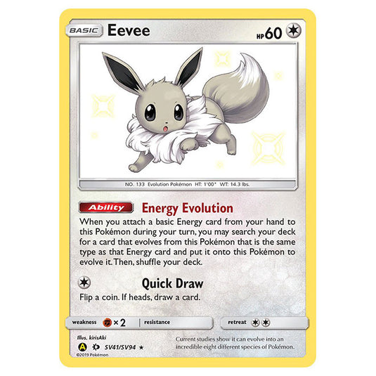 Pokemon - Sun & Moon - Hidden Fates - Eevee (Shiny) - SV41/SV94