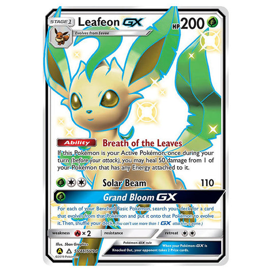 Pokemon - Sun & Moon - Hidden Fates - Leafeon-GX (Shiny Full Art) - SV46/SV94