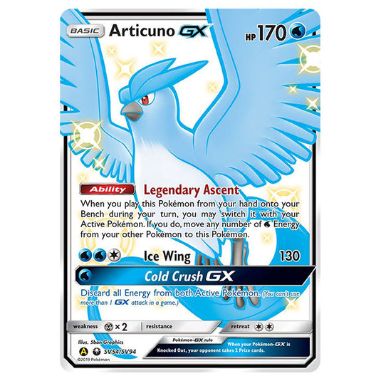 Pokemon - Sun & Moon - Hidden Fates - Articuno-GX (Shiny Full Art) - SV54/SV94