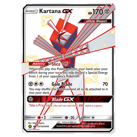 Pokemon - Sun & Moon - Hidden Fates - Kartana-GX (Shiny Full Art) - SV73/SV94