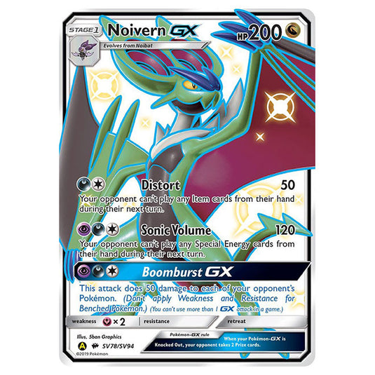 Pokemon - Sun & Moon - Hidden Fates - Noivern-GX (Shiny Full Art) - SV78/SV94