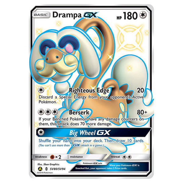 Pokemon - Sun & Moon - Hidden Fates - Drampa-GX (Shiny Full Art)