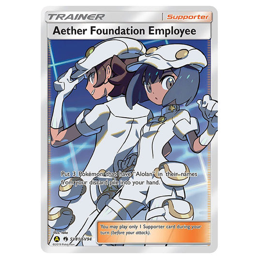 Pokemon - Sun & Moon - Hidden Fates - Aether Foundation Employee (Full Art) - SV81/SV94