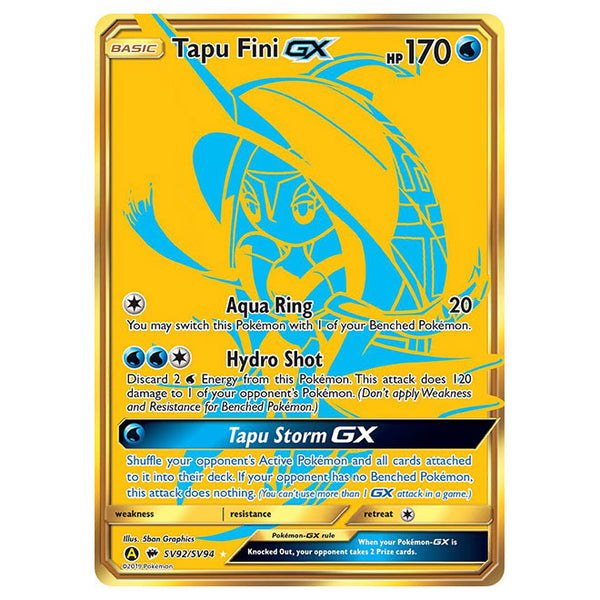 Pokemon - Sun & Moon - Hidden Fates - Tapu Fini-GX (Gold Rare)