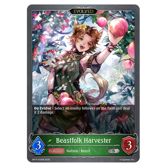 Beastfolk Harvester BP17-010EN card from the Shadowverse: Evolve set Convergent Destinies