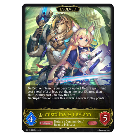 Mistolina & Bayleon BP17-021EN card from the Shadowverse: Evolve set Convergent Destinies