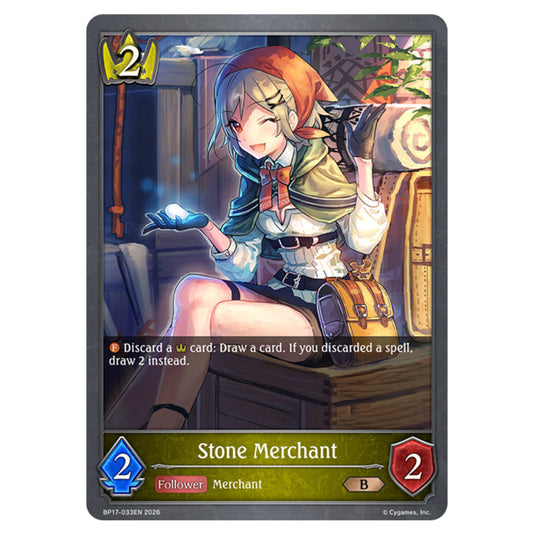 Stone Merchant BP17-033EN card from the Shadowverse: Evolve set Convergent Destinies