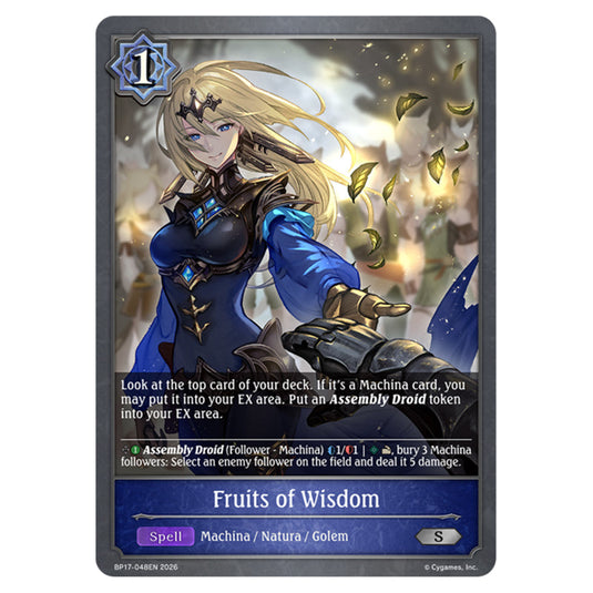 Fruits of Wisdom BP17-048EN card from the Shadowverse: Evolve set Convergent Destinies