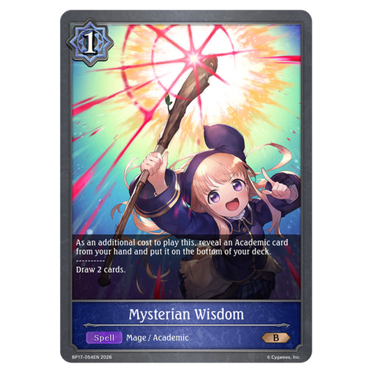 Mysterian Wisdom BP17-054EN card from the Shadowverse: Evolve set Convergent Destinies
