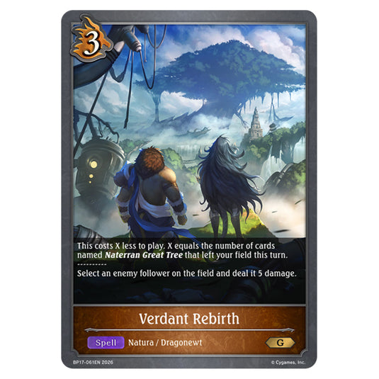 Verdant Rebirth BP17-061EN card from the Shadowverse: Evolve set Convergent Destinies