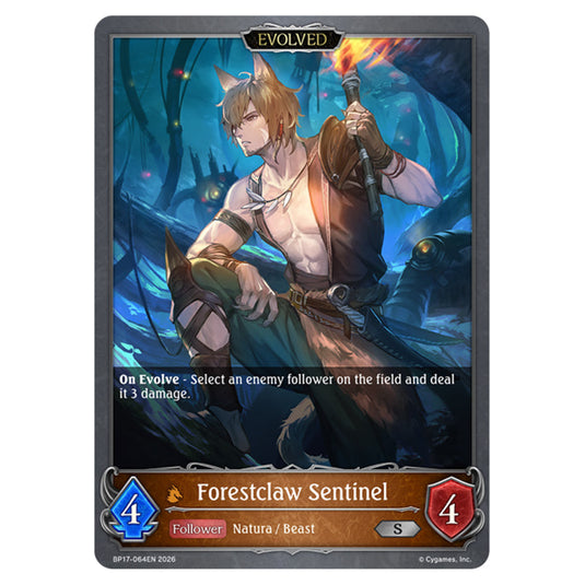Forestclaw Sentinel BP17-064EN card from the Shadowverse: Evolve set Convergent Destinies