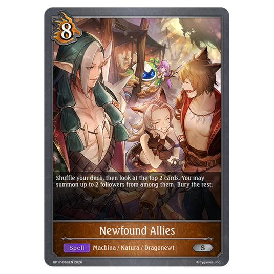 Newfound Allies BP17-066EN card from the Shadowverse: Evolve set Convergent Destinies