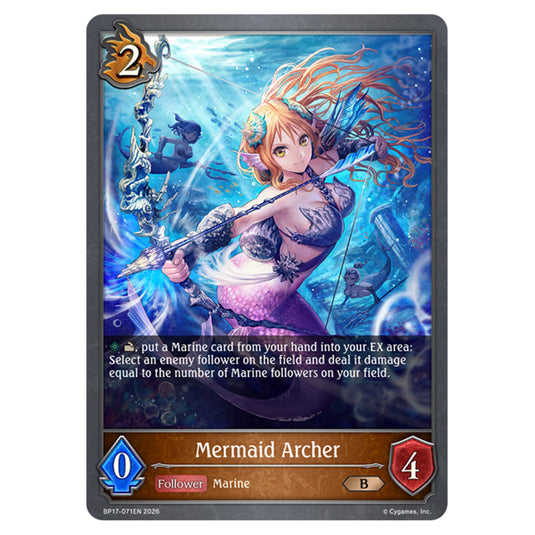 Mermaid Archer BP17-071EN card from the Shadowverse: Evolve set Convergent Destinies