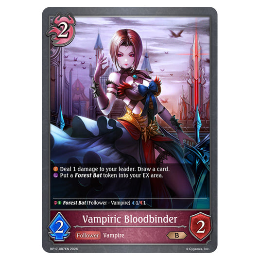 Vampiric Bloodbinder BP17-087EN card from the Shadowverse: Evolve set Convergent Destinies