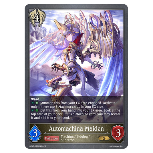 Automachina Maiden BP17-099EN card from the Shadowverse: Evolve set Convergent Destinies