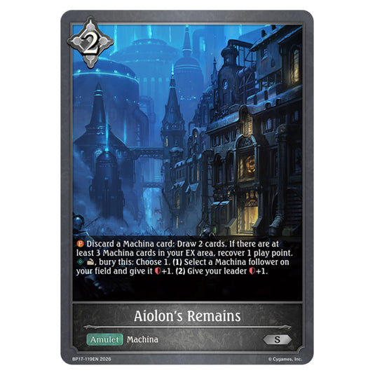 Aiolon's Remains BP17-119EN card from the Shadowverse: Evolve set Convergent Destinies