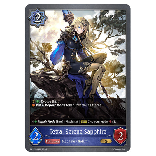 Tetra, Serene Sapphire BP17-P09EN card from the Shadowverse: Evolve set Convergent Destinies