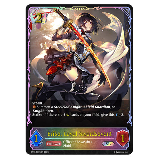 Erika, Loyal Swordsavant BP17-SL05EN card from the Shadowverse: Evolve set Convergent Destinies