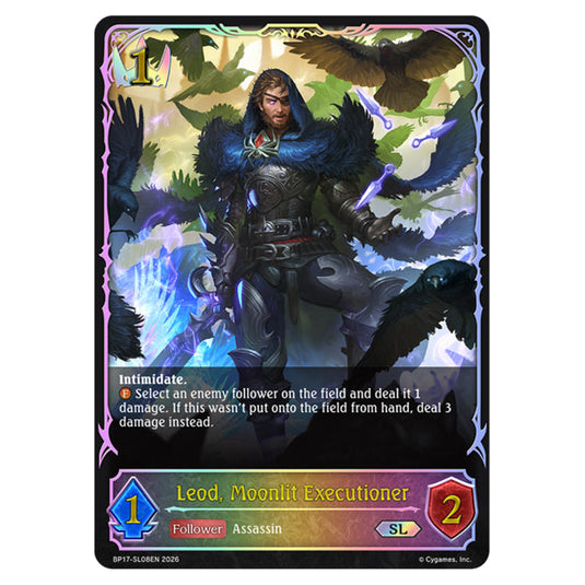 Leod, Moonlit Executioner BP17-SL08EN card from the Shadowverse: Evolve set Convergent Destinies