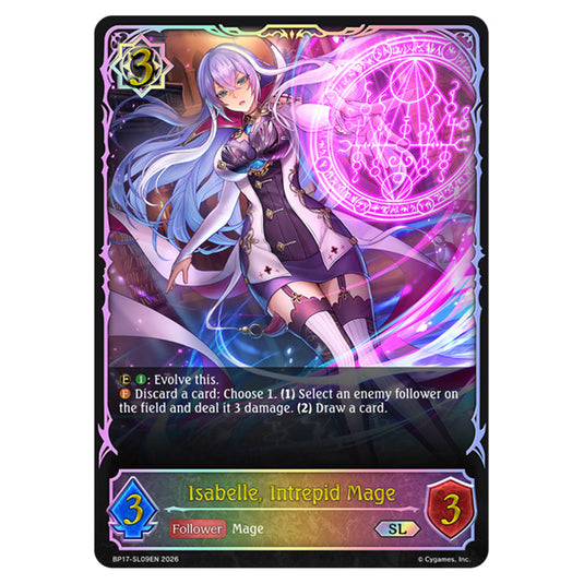 Isabelle, Intrepid Mage BP17-SL09EN card from the Shadowverse: Evolve set Convergent Destinies