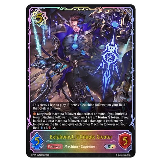 Belphomet, Ultimate Creator BP17-SL12EN card from the Shadowverse: Evolve set Convergent Destinies