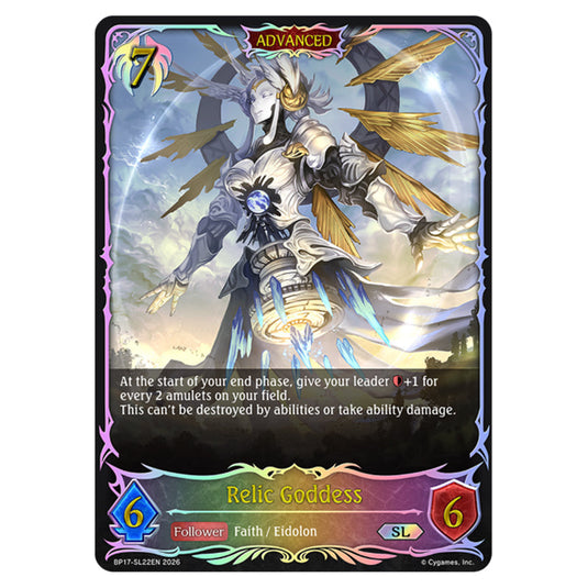 Relic Goddess BP17-SL22EN card from the Shadowverse: Evolve set Convergent Destinies