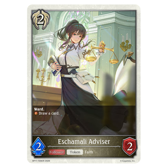 Eschamali Adviser BP17-T09EN card from the Shadowverse: Evolve set Convergent Destinies