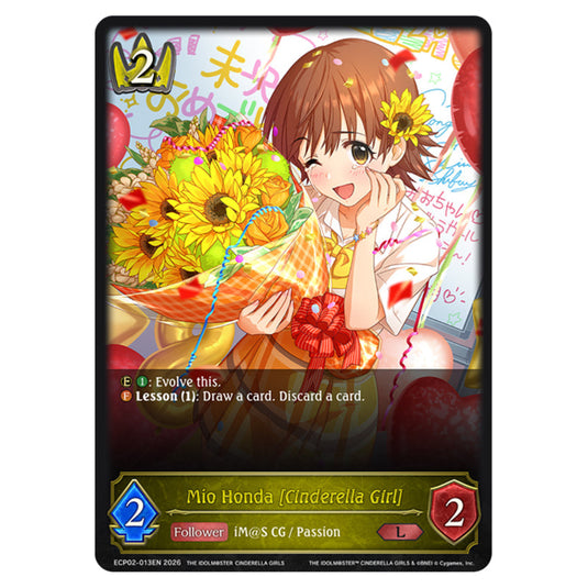 Mio Honda [Cinderella Girl] ECP02-013EN card from the Shadowverse: Evolve set THE iDOLM@STER Cinderella Girls