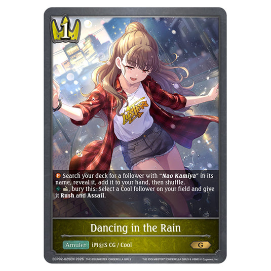 Dancing in the Rain ECP02-025EN card from the Shadowverse: Evolve set THE iDOLM@STER Cinderella Girls
