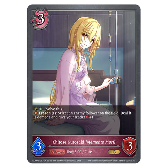Chitose Kurosaki [Memento Mori] ECP02-053EN card from the Shadowverse: Evolve set THE iDOLM@STER Cinderella Girls