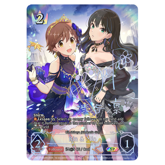 Rin & Mio ECP02-SP03aEN card from the Shadowverse: Evolve set THE iDOLM@STER Cinderella Girls