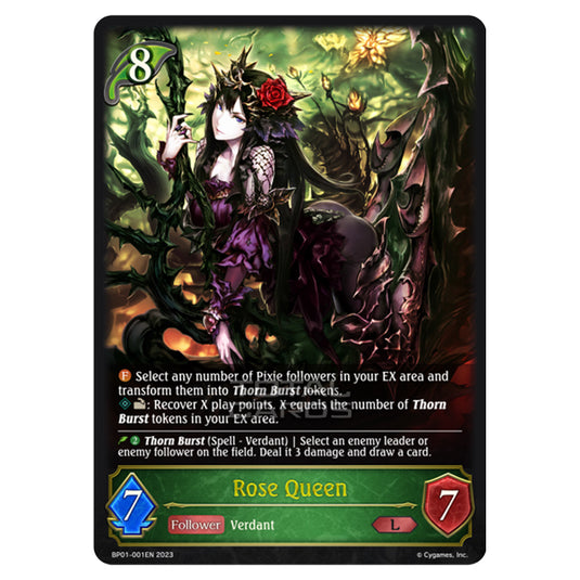 Shadowverse Evolve - BP01 - Advent of Genesis - Rose Queen - BP01-001