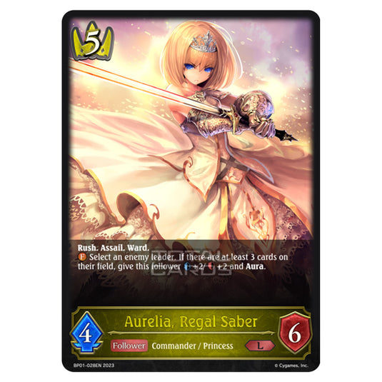 Shadowverse Evolve - BP01 - Advent of Genesis - Aurelia, Regal Saber - BP01-028