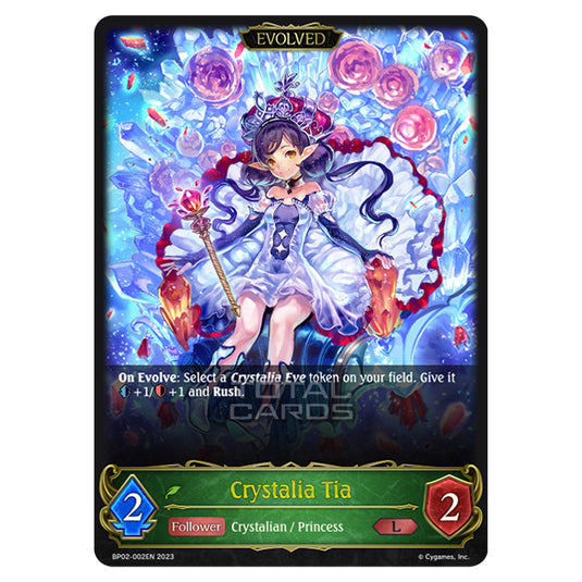 Shadowverse Evolve - BP02 - Reign of Bahamut - Crystalia Tia (Evolved) - BP02-002EN