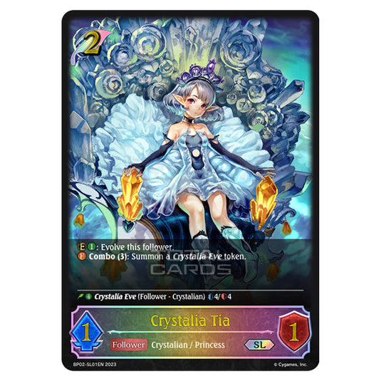 Shadowverse Evolve - BP02 - Reign of Bahamut - Crystalia Tia - BP02-SL01EN