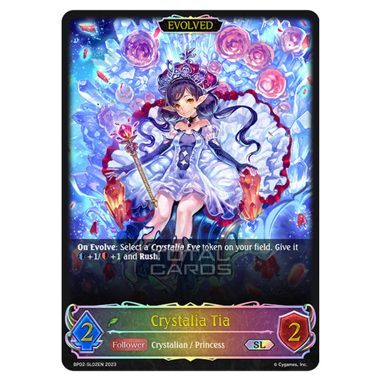 Shadowverse Evolve - BP02 - Reign of Bahamut - Crystalia Tia (Evolved) - BP02-SL02EN